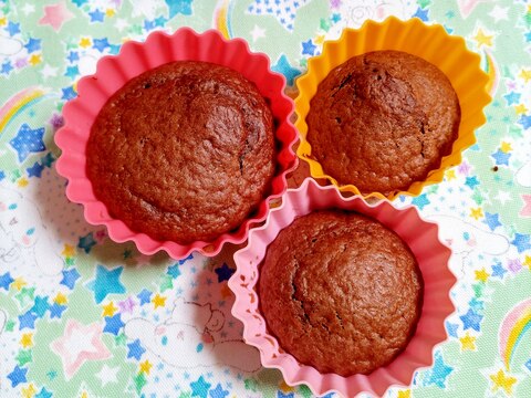 トースターDe簡単☆ココアカップケーキ